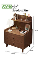Nightstand with 2 Drawers, Modern Bedside Table with Open Wood Shelf, Minimalist Side Table, End Table Easy to Assembly for Bedroom Living Room Small Space Brown