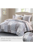 Soft Reversible Coverless Patchwork Duvet Set, Grey