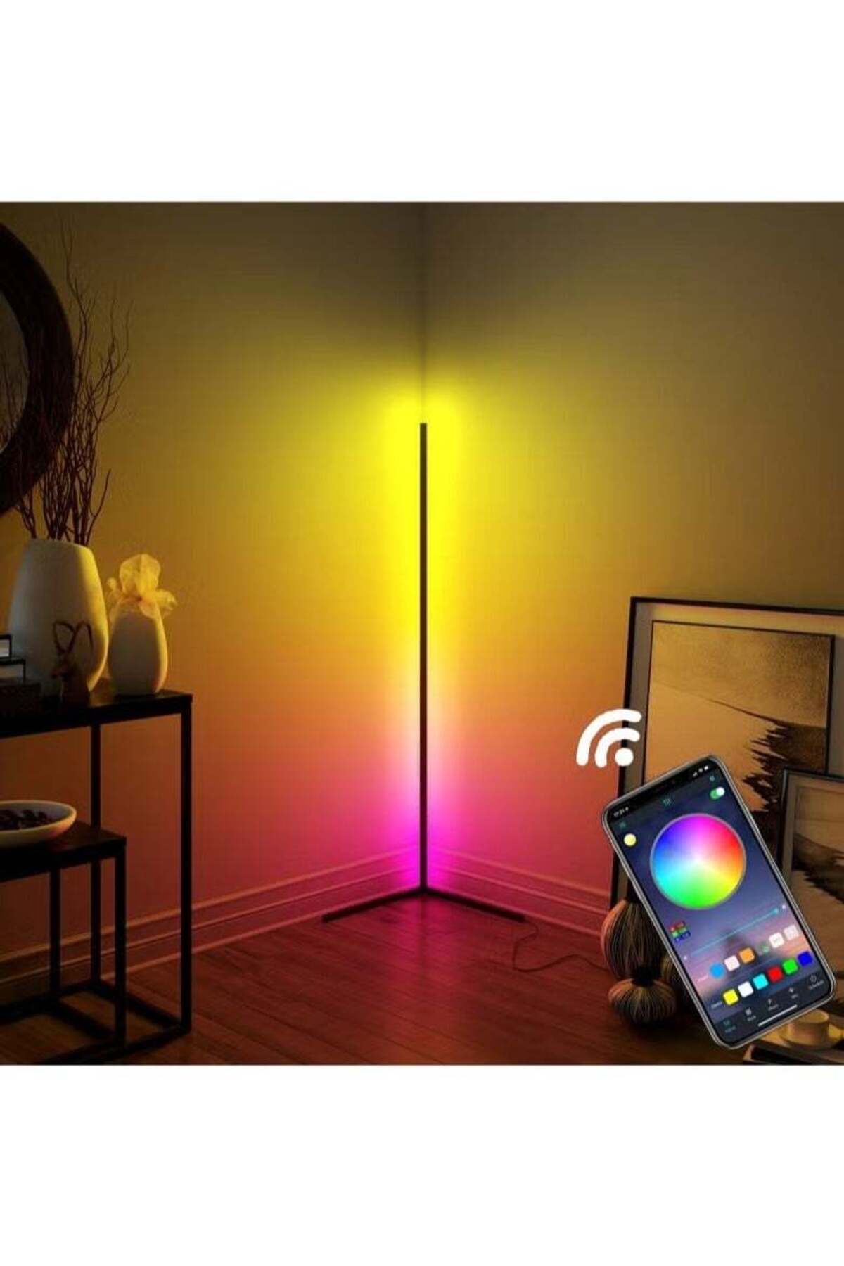 Smart RGB Floor Lamp With Remote Control Black