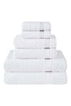 Safi Plus Towel Set Luxury Hotel Quality 500 GSM Genuine Combed Cotton, Super Soft & Absorbent Family Bath Towels 6 Piece Set - 2 Bath Towels, 2 Hand Towels, 2 Washcloths - Bright White