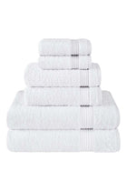 Safi Plus Towel Set Luxury Hotel Quality 500 GSM Genuine Combed Cotton, Super Soft & Absorbent Family Bath Towels 6 Piece Set - 2 Bath Towels, 2 Hand Towels, 2 Washcloths - Bright White