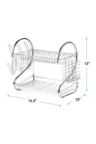 Dish Drying Rack Silver/Beige 42 x 24 x 38cm