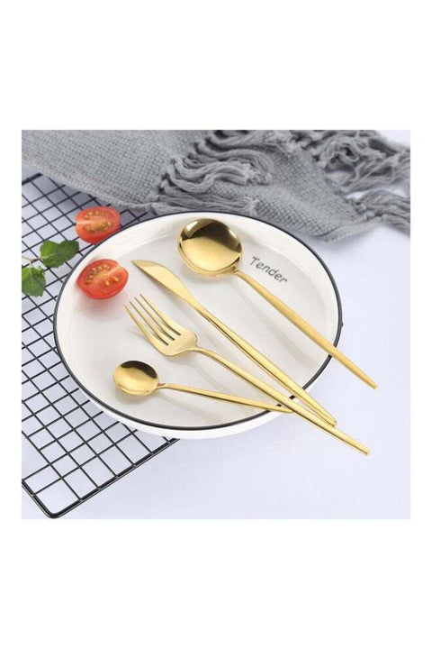 4-Piece Stainless Steel Cutlery Set Gold