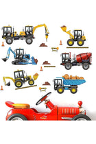 Construction Vehicles Wall Decals - Car Boys Bedroom Wall Stickers - Baby Nursery Kids Room Daycare Playroom Wall Decor