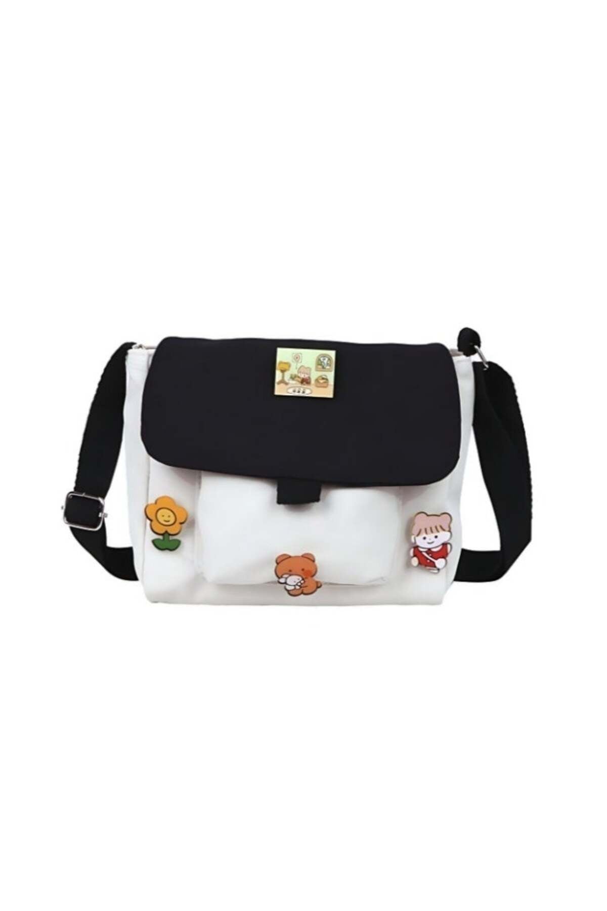 Girls' Cute Shoulder Bag, Crossbody Bag Sling Bag Side Bag Carry Bag with Badge Charm for Students