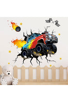 Racing Cars Wall Stickers - Truck Vehicles Boys Bedroom Wall Decals - Baby Nursery Kids Room Daycare Wall Decor