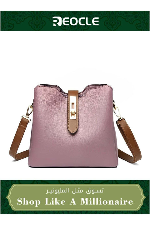 New Women's Bag Pu Soft Leather Texture Shoulder Bag Large Capacity Simple Crossbody Bag Tote Bag Temperament Mother Bag