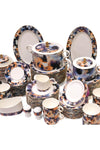 B&S Porcelain Round Dinnerware Set | 97PCS Ceramic Tableware with Floral Design (Emaan)