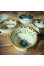Marketplace New In Ceramic Cereal Bowls Salad,Soup,Rice Bowl Set,Blue and White (4.5 inch)