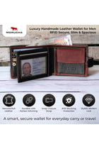 MORUCHA Mens RFID Blocking Real Soft Leather Passcase Wallet with Gift Box M75 Black/Brown