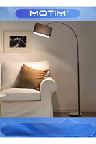 Fabric Shade Floor Lamp Eye-Care Reading Vertical Lamp Atmosphere Standing Tall Lamps for Living Room & Bedroom & Study (Black)