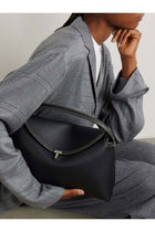 T-Lock textured-leather shoulder bag - Black