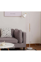 Floor Lamp White Black Wood Modern Standing Corner Reading Light, Black