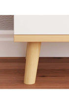 Modern Wooden Bedside Table With 2 Drawers Storage Cabinet Nightstand Natural Wood & White 40x35x50cm