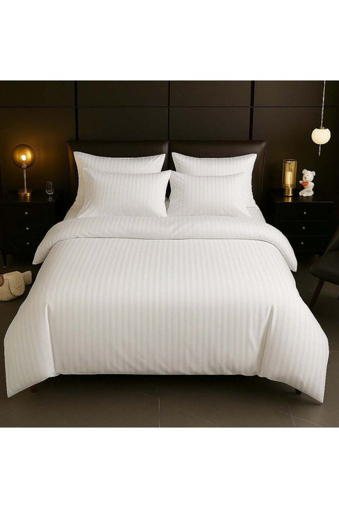 6-Piece Duvet Cover Set – Includes 1 Duvet Cover, 1 Fitted Sheet & 4 Pillowcases – King/Queen/Single Sizes, Color White