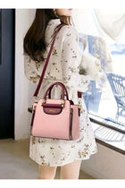 Women's Versatile Contrast Color Crossbody Bag, PU Leather Large Capacity Shoulder Bag Handbag Tote Clutch Bag