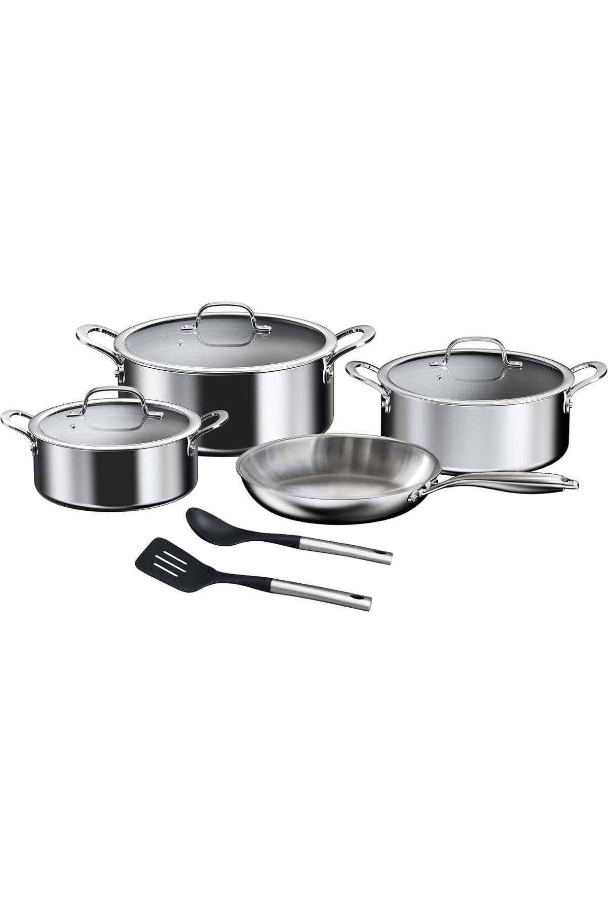 Tri Ply Stainless Steel 9 Pcs Cooking Set | Induction + All Hob Suitable | Pots and Pans Set