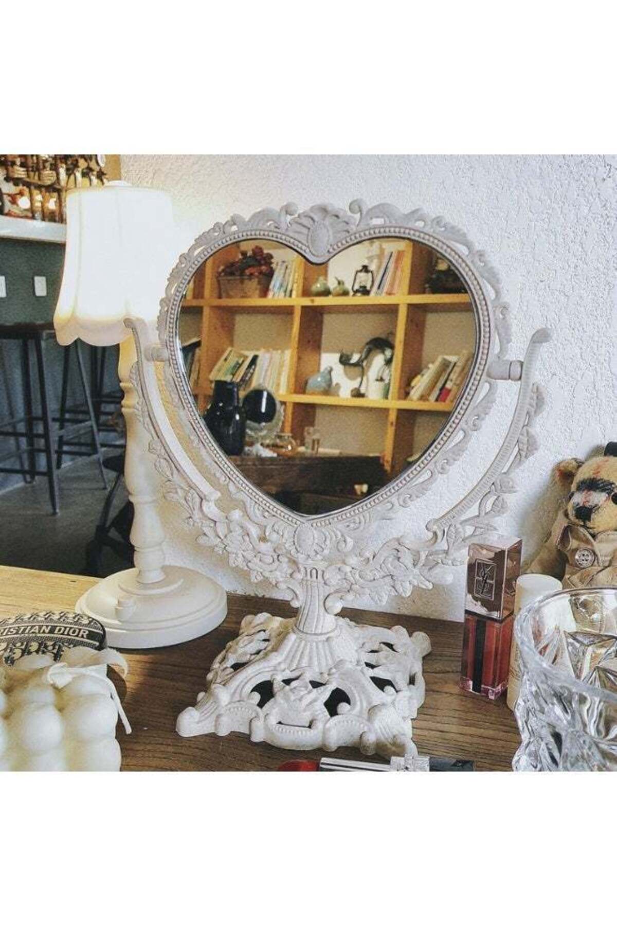 Makeup mirror, desktop large mirror, household rotating vanity mirror
