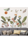 Boho Tropical Leaves Wall Decals - Palm Leaf Green Plants Flower Wall Stickers - Living Room Office Bedroom Sofa TV Background Home Wall Decor
