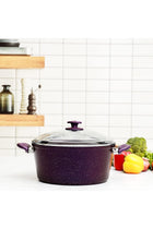 Aluminium Casserole With Durable Granite Coating, Purple, Rf10256