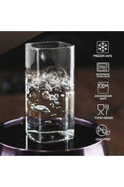 Drinking Glasses 13 oz, Thin Square Glasses Set of 4, Elegant Bar Glassware for Water, Juice, Beer