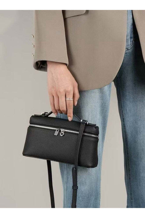 Fashionable Simple Women's Handbag Solid Black Color Crossbody Bag Leather Commuter Shoulder Bags East West Bags For Ladies