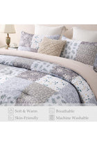 Soft Reversible Coverless Patchwork Duvet Set, Grey