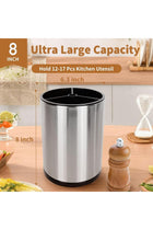 Extra Large Kitchen Utensil Holder, 360° Rotating Stainless Steel Flatware Organizer