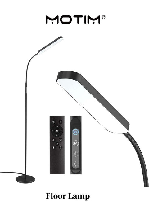 Floor Lamp with Remote and touch Control for Stepless Dimmer & Temperatures for Living Room & Bedroom