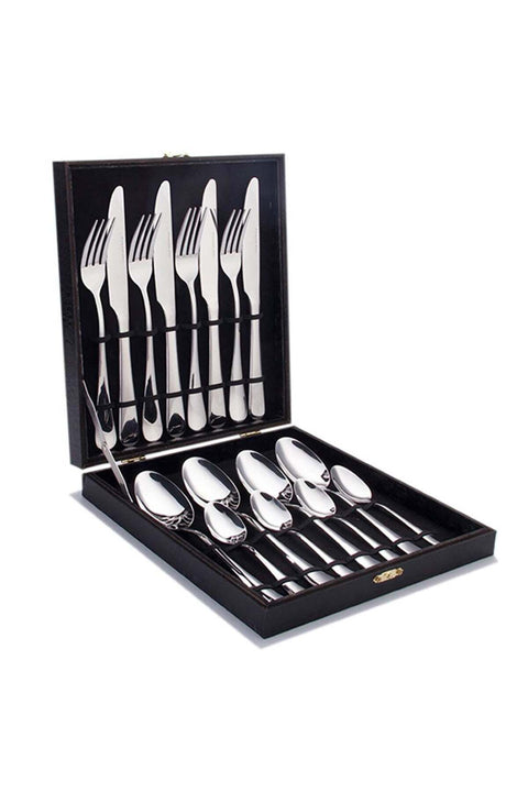 16-Piece Stainless Steel Cutlery Set With No Texture On The Surface Kitchen Utensil Set Silver