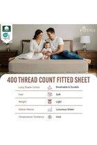 Pure Combed Cotton Single Bed Fitted Sheet 90x200 cm, Simply Taupe, 400 Thread Count
