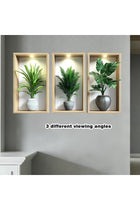 3-Pack 3D Plant Wall Stickers,Wall Stickers Living Room, 3D Wall Art for Hallway and Stairs, Peel and Stick Wall Decals Mural Hallway Decor Bedroom Kitchen Wallpaper Backdrop Self-Adhesive Removable