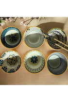 Marketplace New In Ceramic Cereal Bowls Salad,Soup,Rice Bowl Set,Blue and White (4.5 inch)