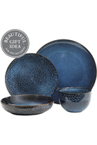Matisse 16 Piece Double Bowl Dinnerware Set, Cobalt Blue