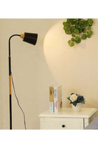 Simple LED Corner Floor Lamp With Button Switch Metal warm Light 40 Watt Black 150 x 21 x 13cm