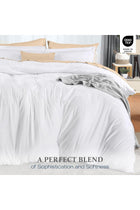Duvet Cover Twin Size Set - 1 Duvet Cover with 1 Pillow Sham - 2 Pieces Comforter Cover with Zipper Closure - Ultra Soft Brushed Microfiber, 68 X 90 Inches (Twin/Twin XL, White)