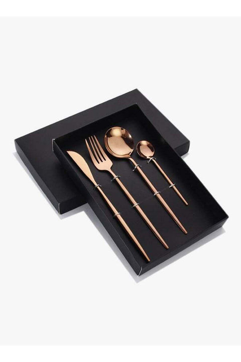 4-Piece Stainless Steel Cutlery Set Rose Gold