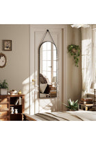VooBang 40 x 120 cm oval wall mirror, bathroom mirror, decorative mirror suitable for bathrooms, living rooms and hallways, Gold