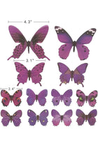 12 Piece 3D Mix Colour Butterfly Wall Stickers Decoration, W 30.6 X H 22.6 X L 3.6 cm, Multicolour