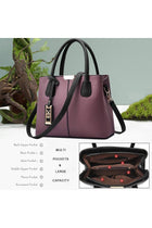Purses and Handbags for Women Shoulder Tote Bags Top Handle Satchel, C Purple Black, Medium