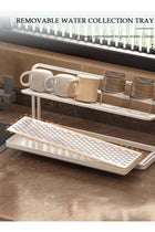 Black Double-Layer Dish Drying Rack with Drain Tray, Multi-Functional Kitchen Countertop Organizer for Dishes, Cups, Mugs & Water Bottles, Metal Storage Holder