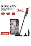 Vacuum Cleaner,3 IN 1 Handheld Stick Vacuum Cleaner with Dust Bag Capacity,Ideal for Home, Car, Hard Floor, Carpet, Pet Hair,2600w,SK-13034