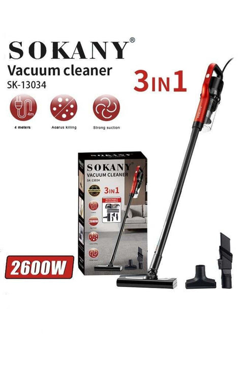 Vacuum Cleaner,3 IN 1 Handheld Stick Vacuum Cleaner with Dust Bag Capacity,Ideal for Home, Car, Hard Floor, Carpet, Pet Hair,2600w,SK-13034
