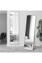 SKY-TOUCH Full Length Mirror 151x42cm, Floor Mirrors with Aluminum Alloy Frame Free-Standing Leaning Large Bedroom Dressing Mirror, Full Body Mirror with Stand for Living Room,Bedroom,Black