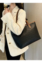 Women's fashion casual large leather embossed shoulder bag, leather handbag women's top handle satchel tote bag
