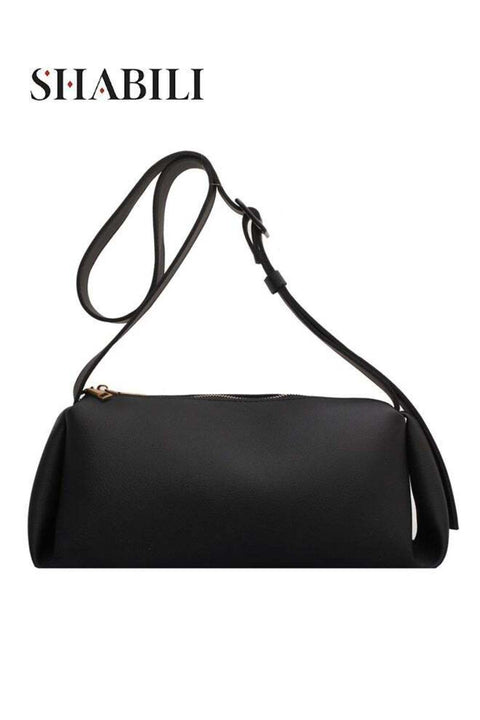Women Shoulder Bag PU Large-Capacity Multi-Pocket Sleek Crossbody Cross Bags, Ladies Sling Tote (Black)