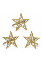 3 Piece Star Napkin Ring - Gold