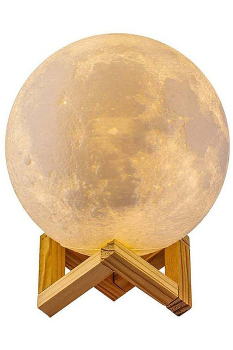 LED Moon Lamp With Remote And Touch Control White/Brown 15X15X15cm