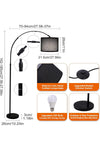 SKY-TOUCH Arc Floor Lamp : Dimmable Black Standing Lamp with Adjustable Height Modern Marble Base Standing Hanging Light with Adjustable Hanging Shade for Reading Living Room Bedroom Office (Black)
