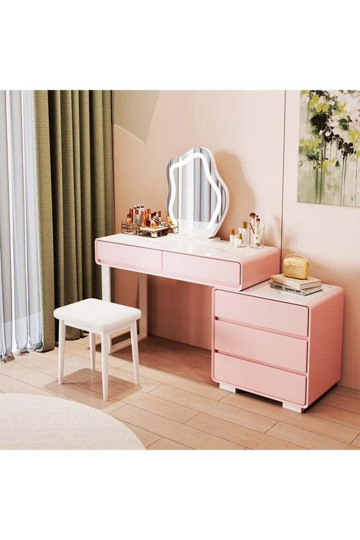 Elegant and Efficient Smart Dressing Table for Contemporary Living Spaces with LED Mirror 120 CM